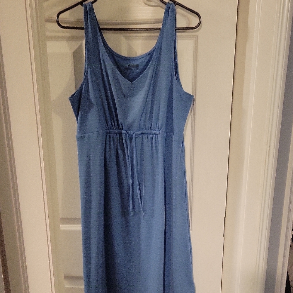 Columbia Light Blue Patterned V-Neck Dress